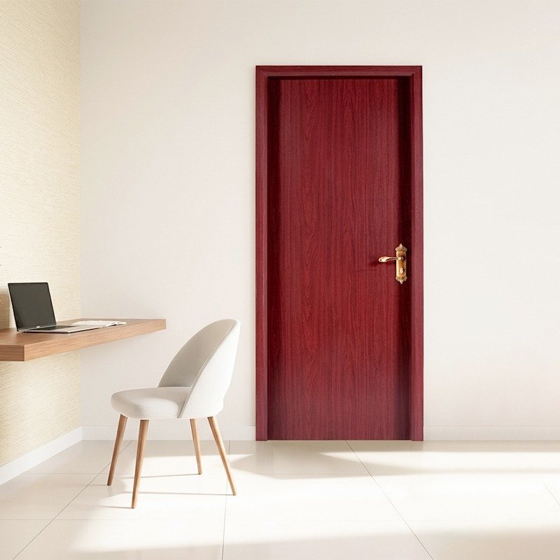 N Mohammad WPC Door Solid Texture (Maroon)