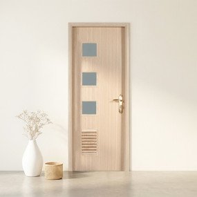 N Mohammad WPC Glass Door (Off White) - NMG 10